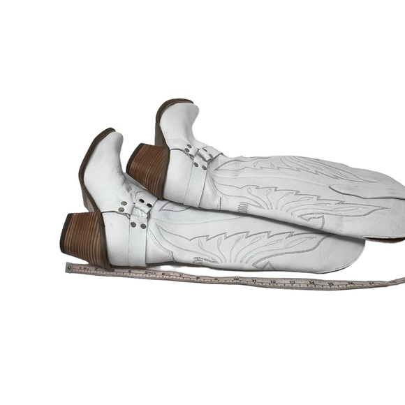 DINGO | Heavens To Betsy Leather Boots White Cowboy Edgy Eagle Leather Heel - Picture 7 of 7